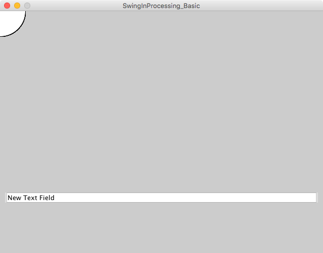 SwingInProcessing_Basic.pdeの実行結果．テキストフィールドが表示されている．